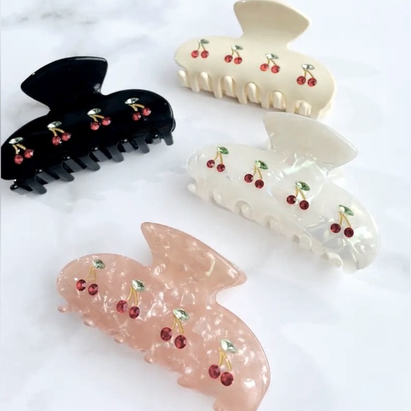 Cherry Rhinestone Hair Clips - Pick One NIP - Picture 1 of 7